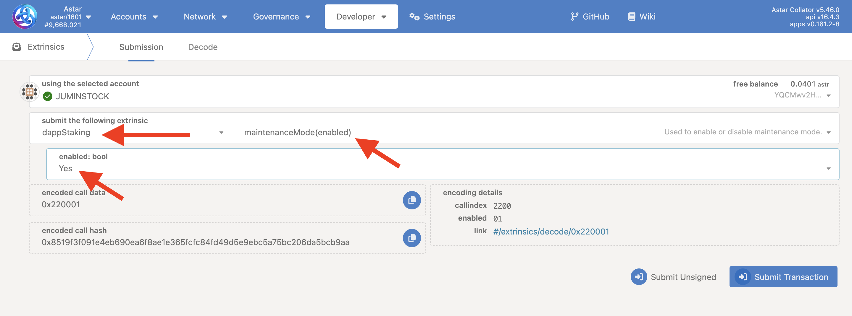 Maintenance Mode - Polkadot.js